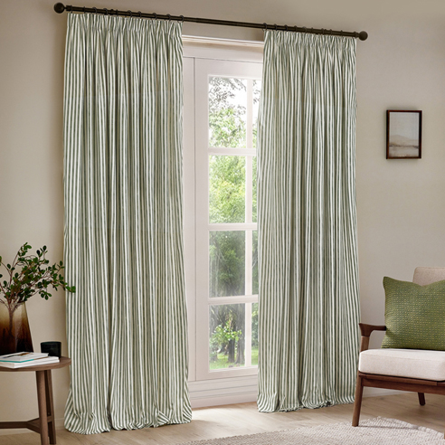 Hebden Pencil Pleat, Forest Green - Ready Made Curtains - Image 3